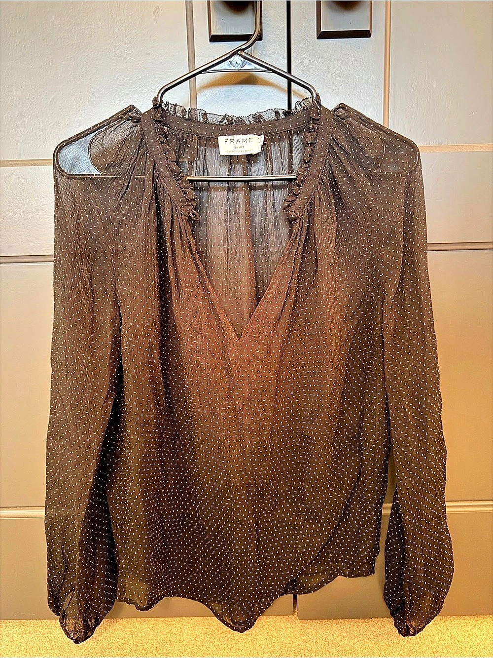 Frame Polka Dot Blouse. Size Small